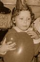 Donna Williams aged 5 with balloon