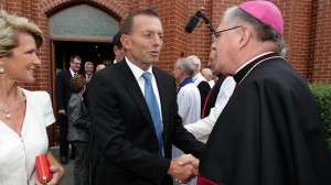 Tony Abbott with his friend, proclaimed pedophile protector,  Cardinal George Pell