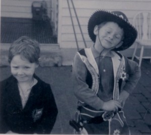 donna aged 4 with cowboy brother